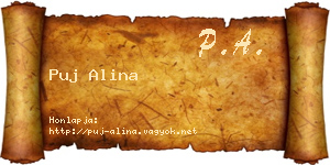 Puj Alina névjegykártya